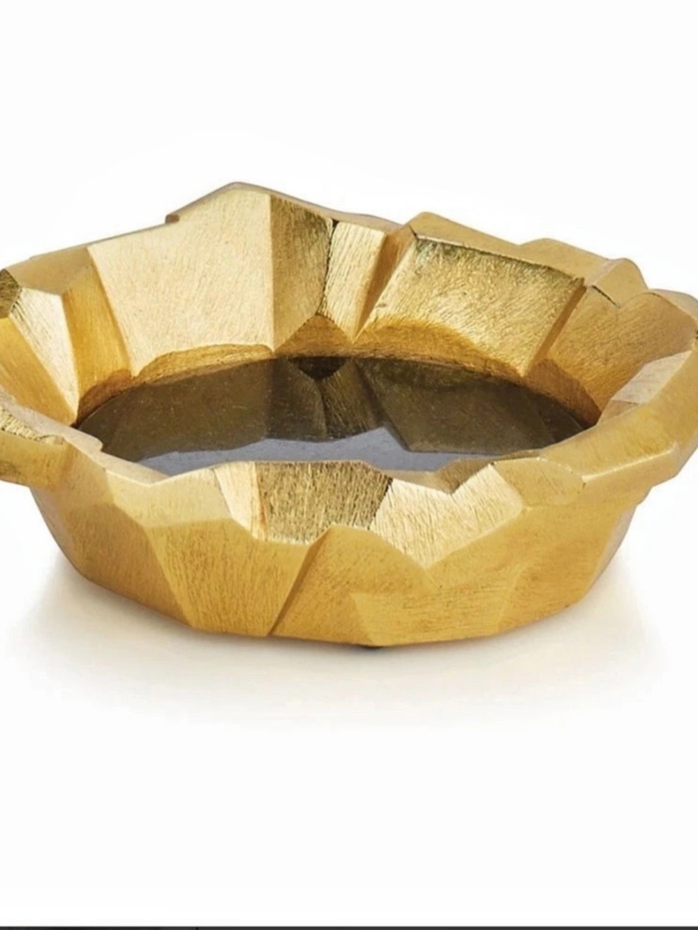 New Michael Aram Gold Rock wine coaster Black Granite Base 6.25” Diameter
